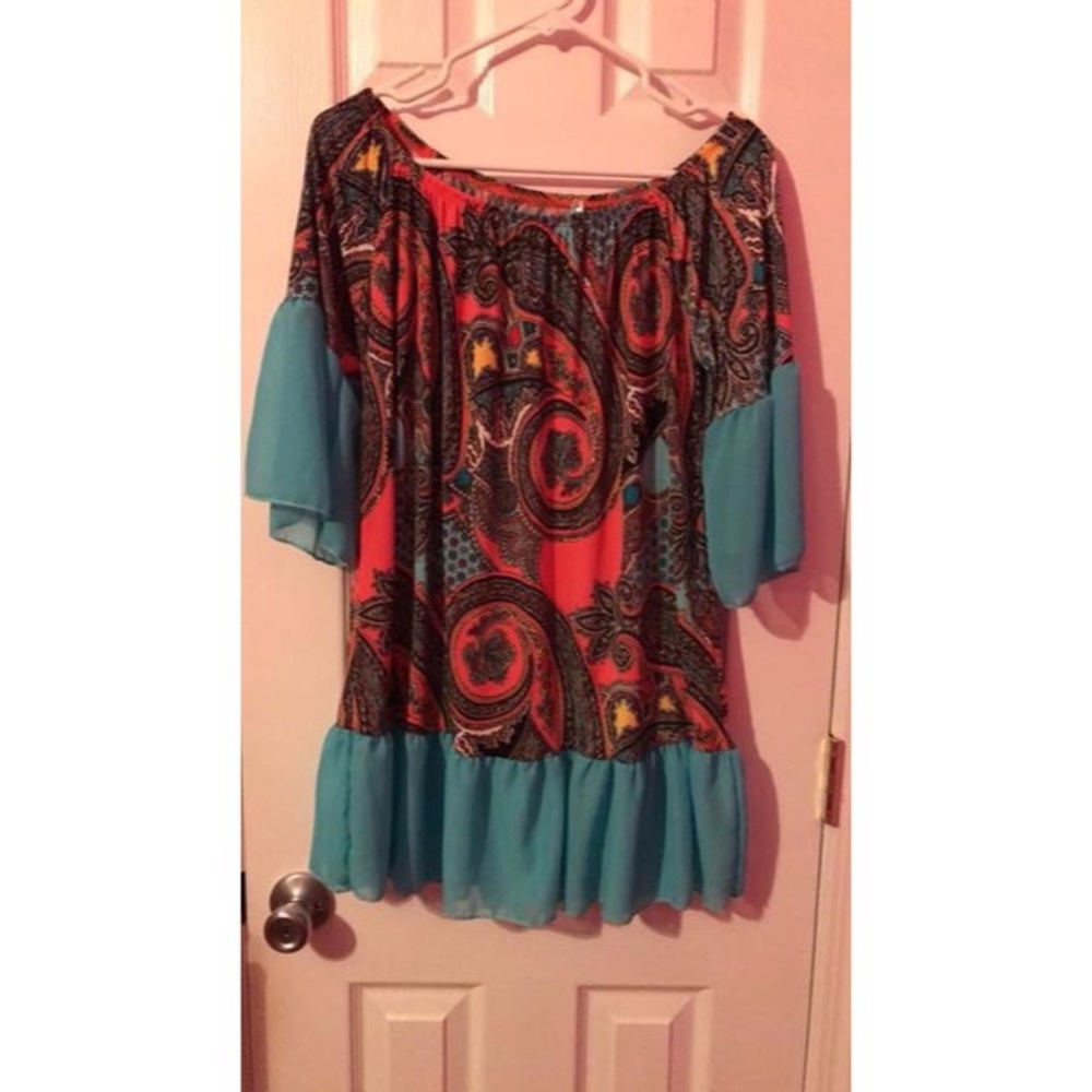 Multicolor paisley print shirt